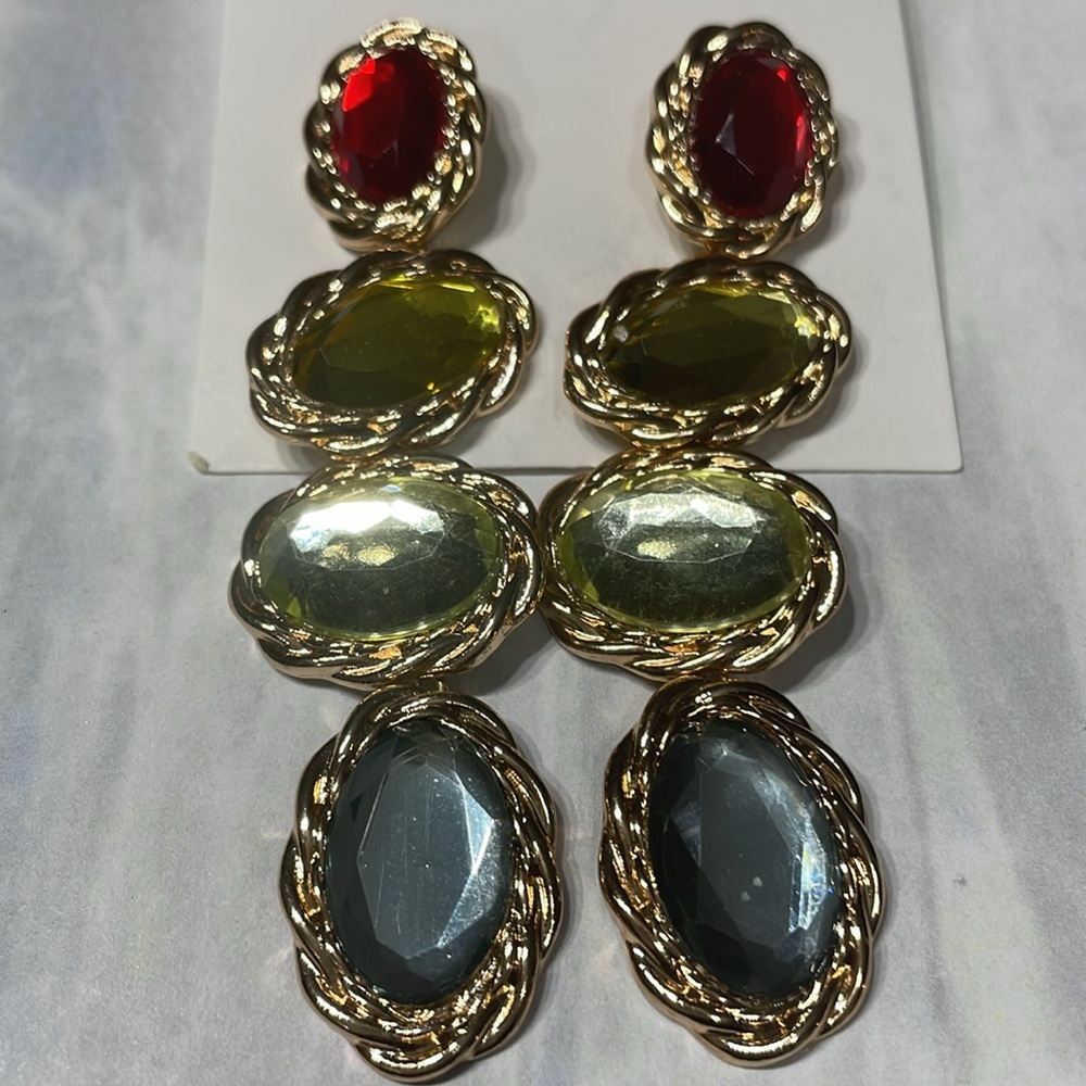 Akira Drip Drop Jewel Earrings - Picture 5 of 11